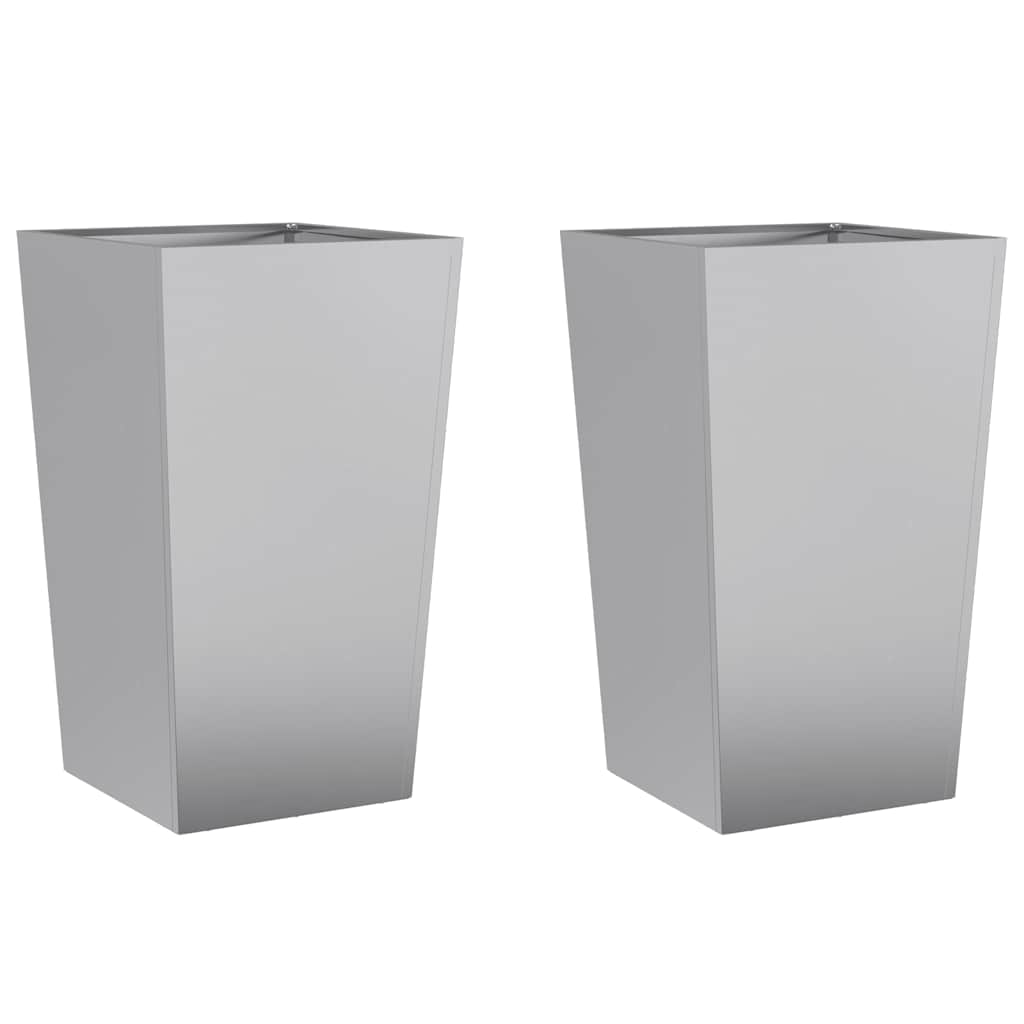 2x Donica Ogrodowa Metalowa ze Stali Ocynkowanej z Dnem na Taras