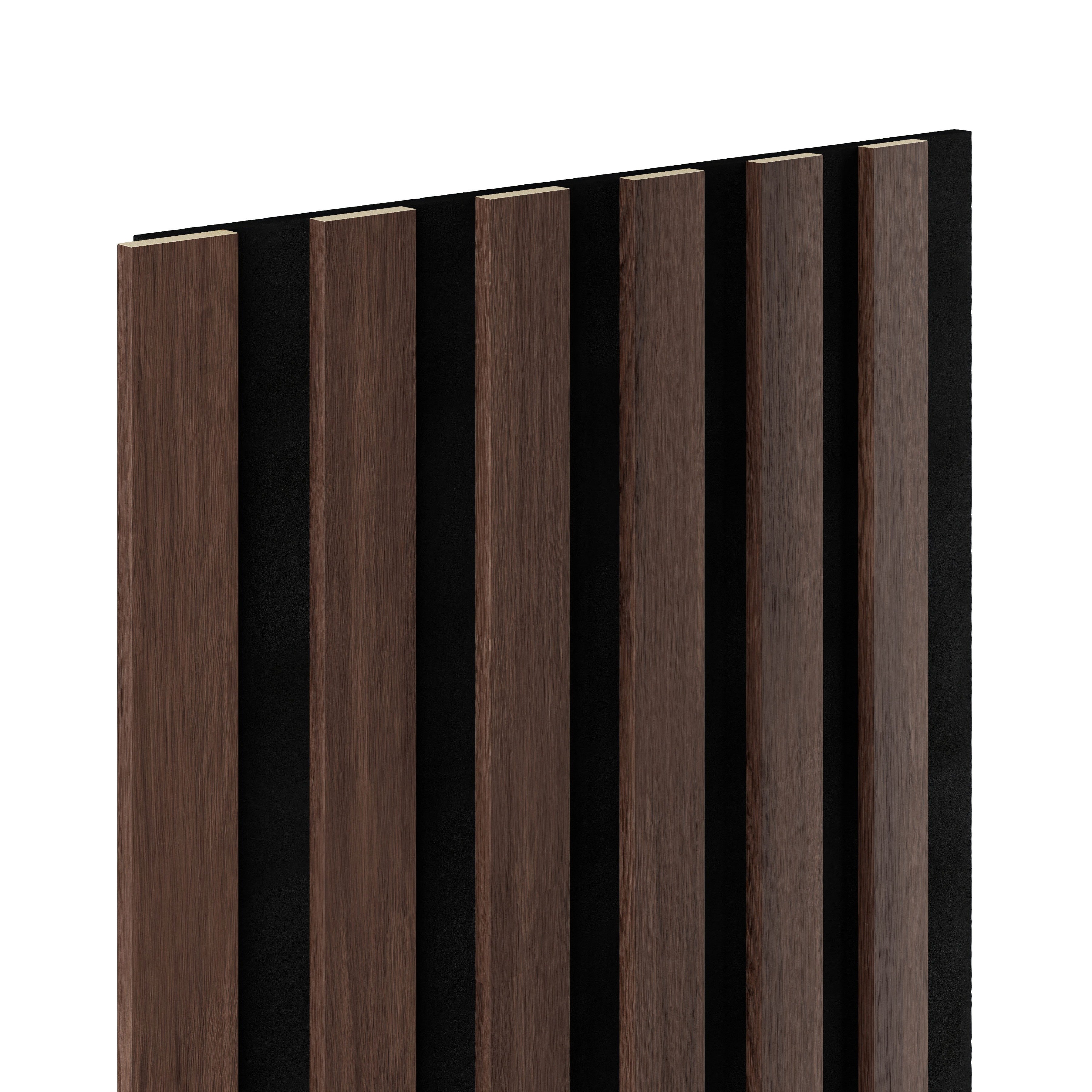 Lamele ścienne na czarnym filcu 6L Marbet Design WOODLINE SLIM 270x30 cm Dąb ciemny 1 szt.