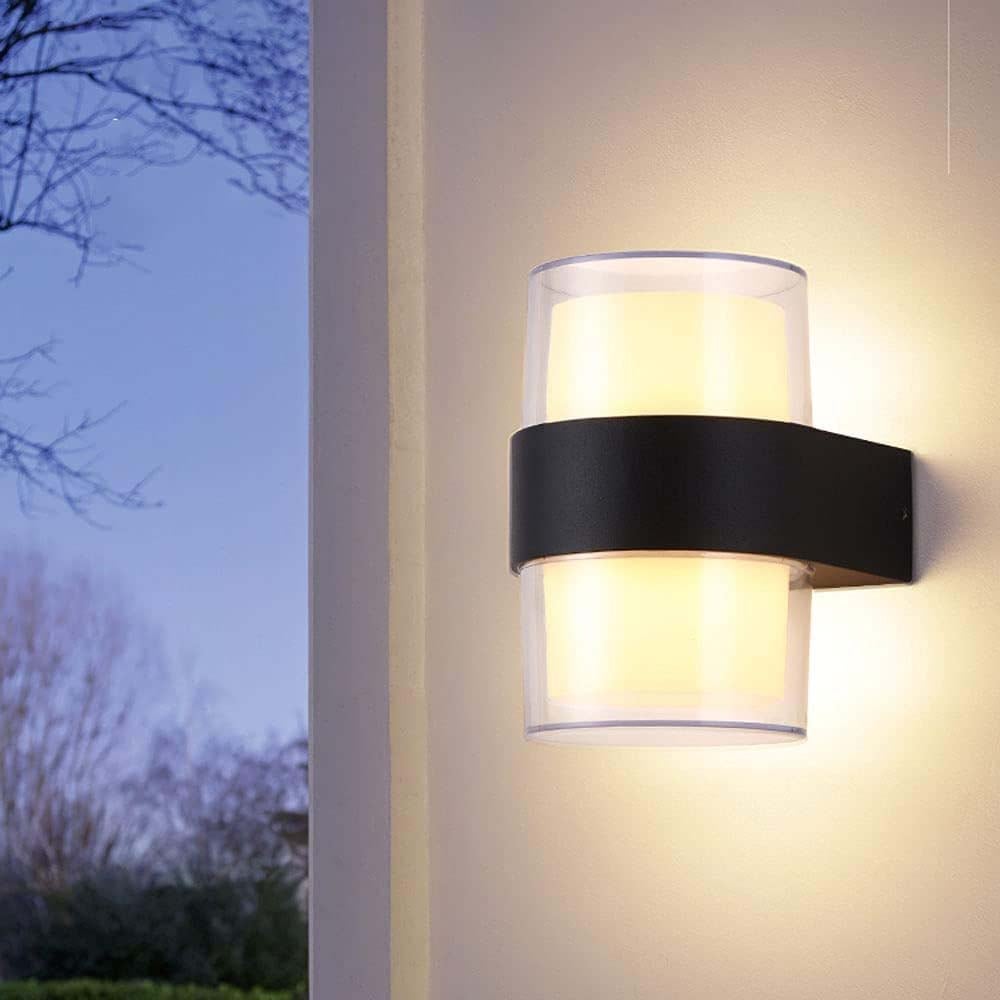 2 szt. Nowoczesny Zewnętrzny Kinkiet LED IP65 Aluminiowy do Ogrodu Balkon Ganek Łazienka Magazyn Ciepłe Światło
