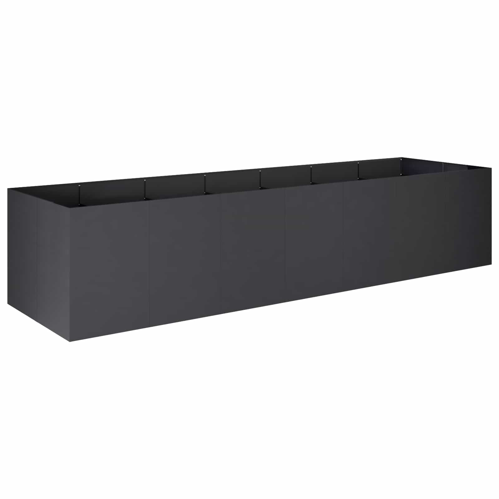 Donica Ogrodowa Stalowa 280x80x60 cm Czarna