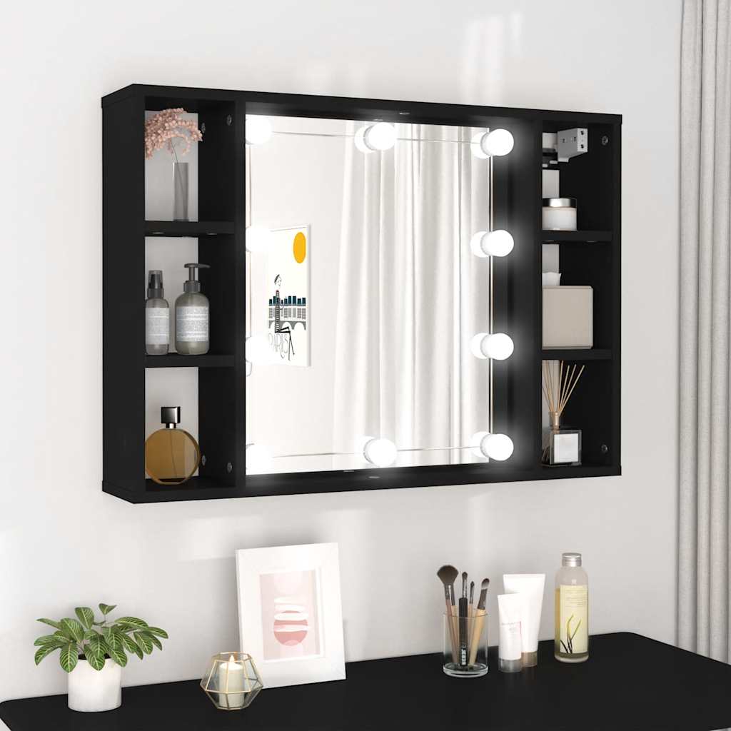 Meble z lustrem i czarnym led 76x15x55 cm v4539 Unico /