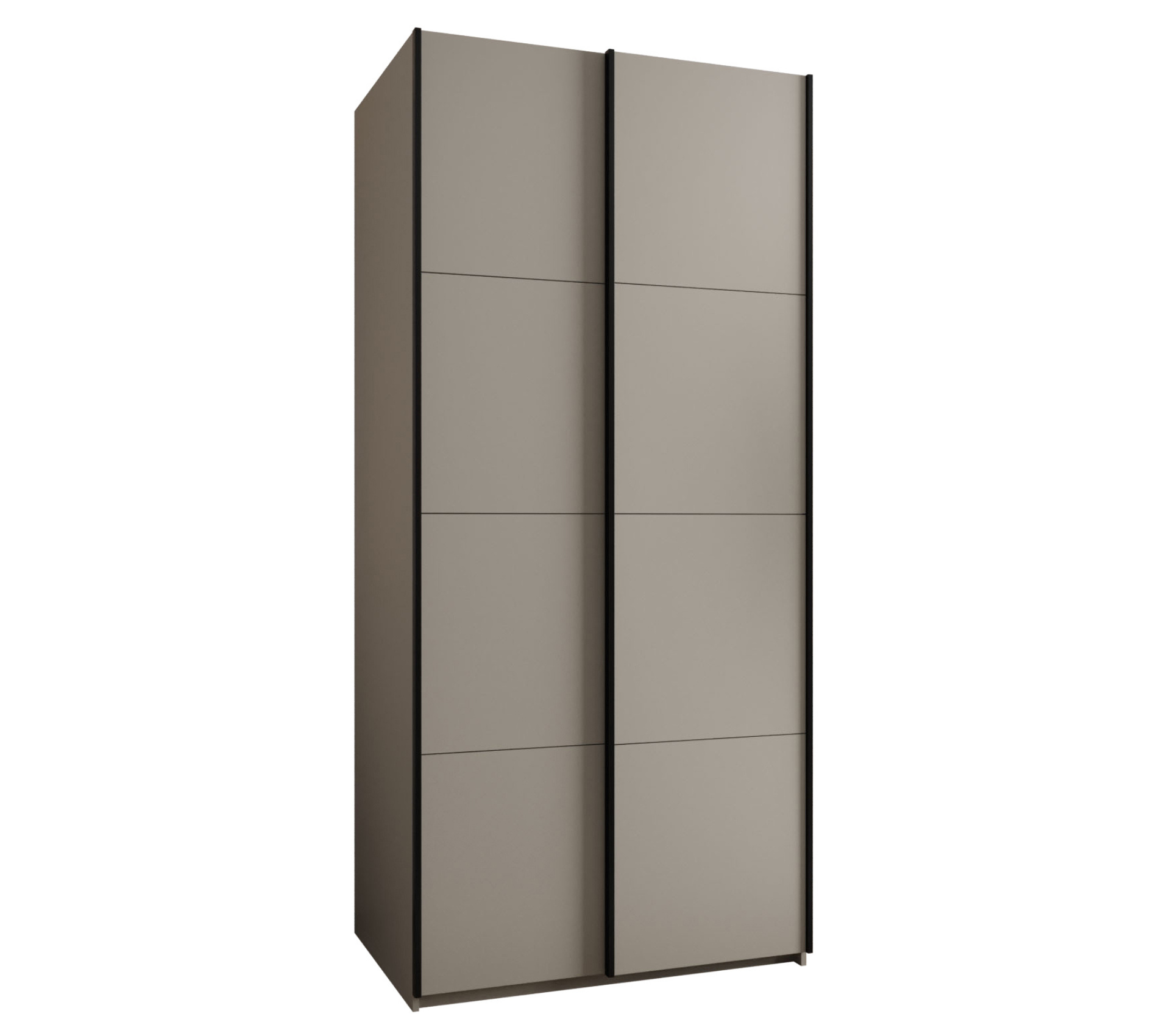 Szafa przesuwna wysoka Lux 1 110 x 64 x 245,5 cm kaszmir + kaszmir + u. czarny - Abiks Meble