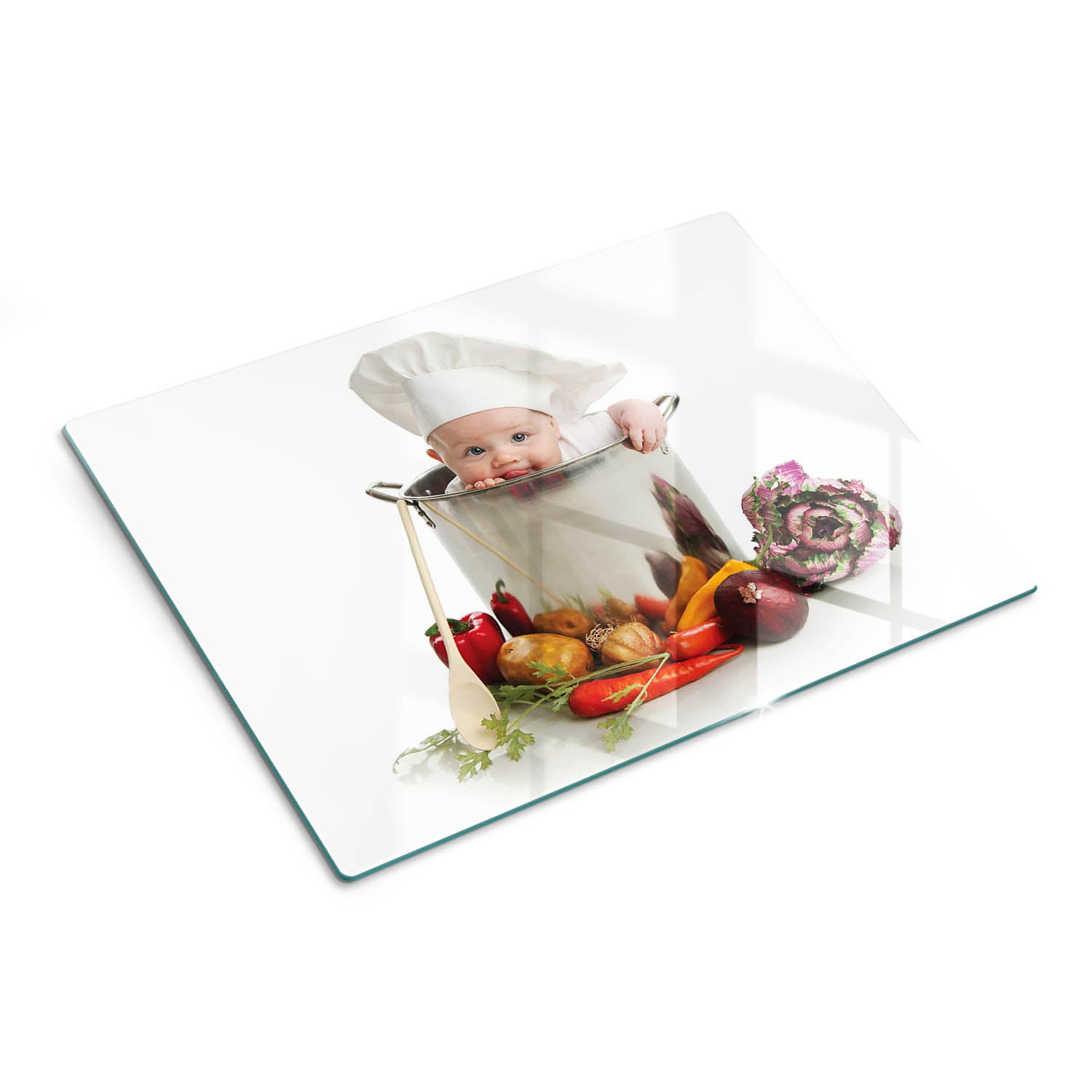 Szklana deska kuchenna z trwałym nadrukiem - Dziecko Kucharz - 30x40 - Tulup