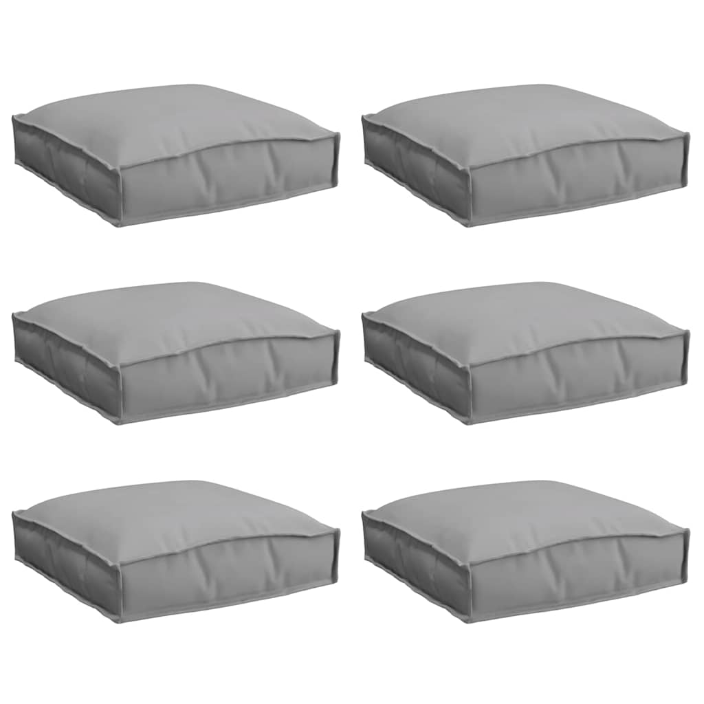 Poduszka 6 pcs Szary 40 x 40 x 8 cm Materiał Oxford