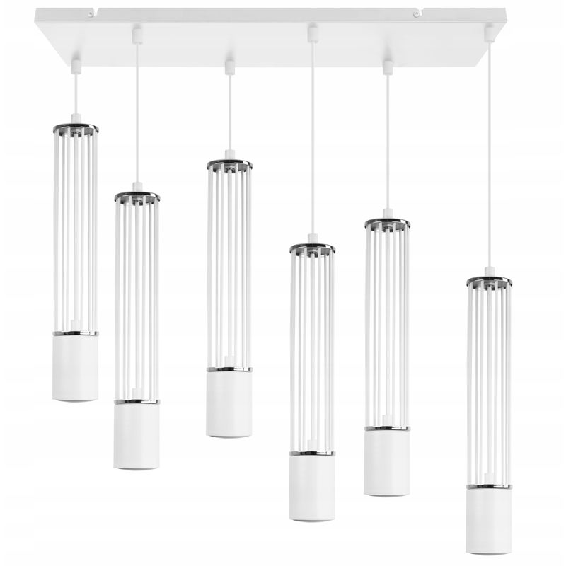 Lampa sufitowa wisząca Light Home LH Aria 6x GU10 biały/srebrny