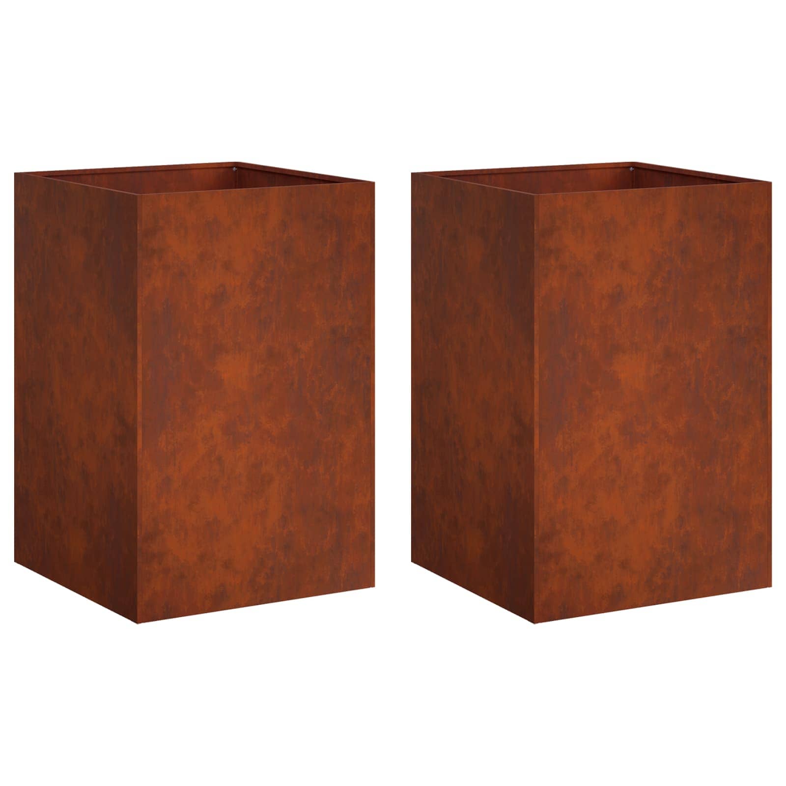 2x Donica Ogrodowa Corten 40x40x75 cm Rdzawa na Taras na Balkon na Kwiaty