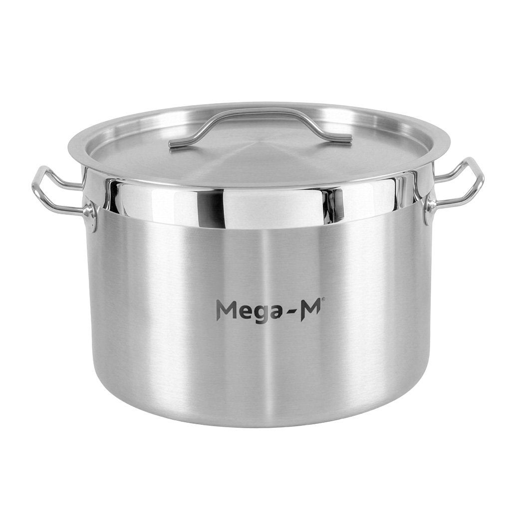 Garnek z pokrywką ze stali nierdzewnej Mega-M PRO 17L średnica 32 cm