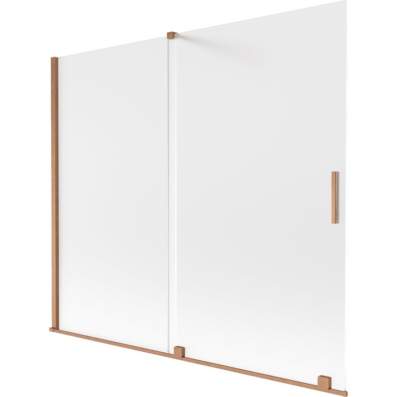 Mexen Velar parawan nawannowy 2-skrzydłowy rozsuwany 180 x 150 cm, szron, miedź szczotkowana - 896-180-000-31-65