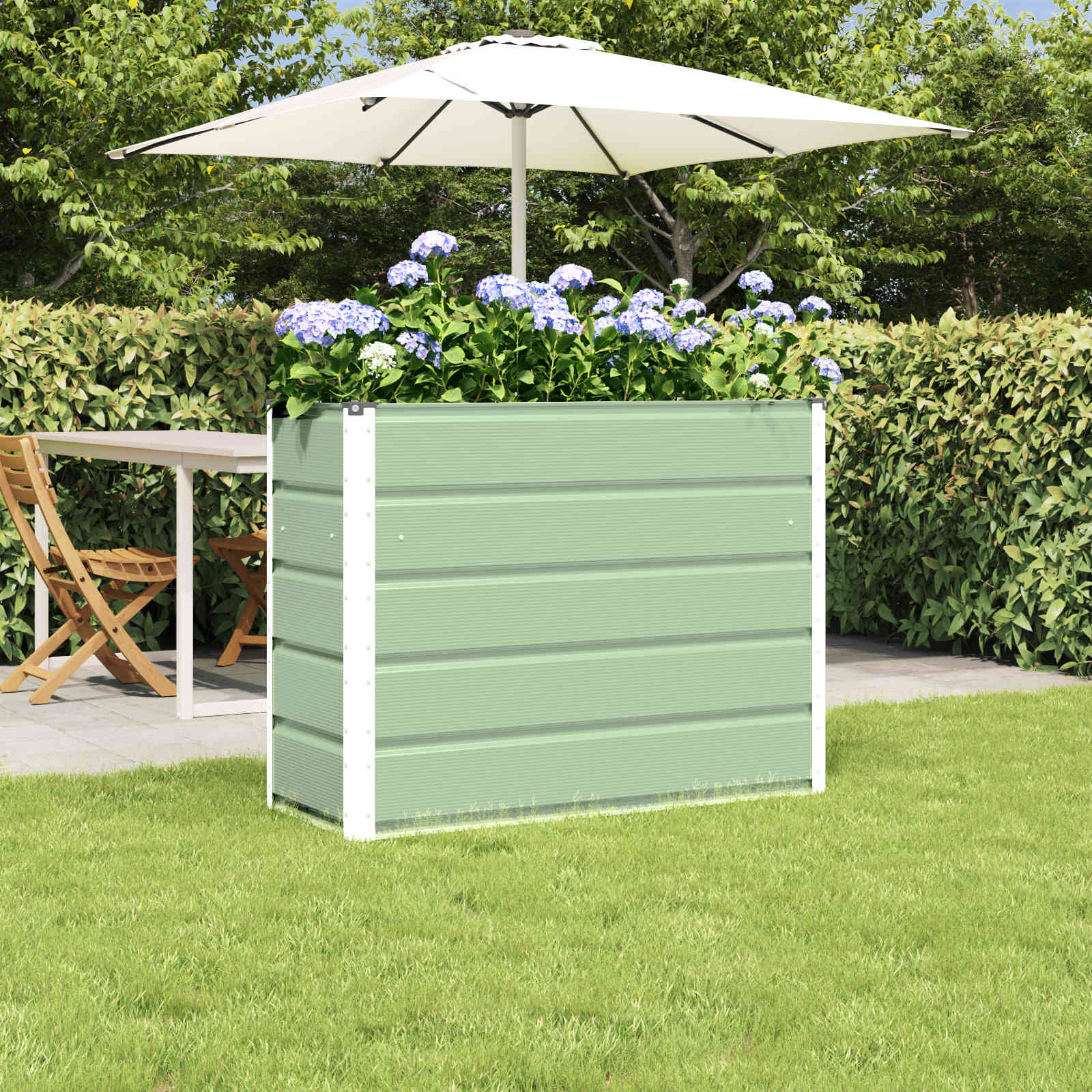 Donica Zielony 100 x 40 x 75 cm Stal vidaXL
