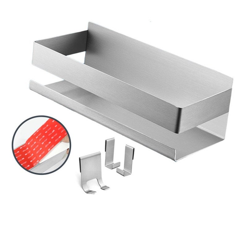 (Szczotkowane aluminium) Półka prysznicowa Koszyk prysznicowy Półka łazienkowa bez wiercenia - Bardzo solidne mocowanie dzięki paskowi samoprzylepnemu