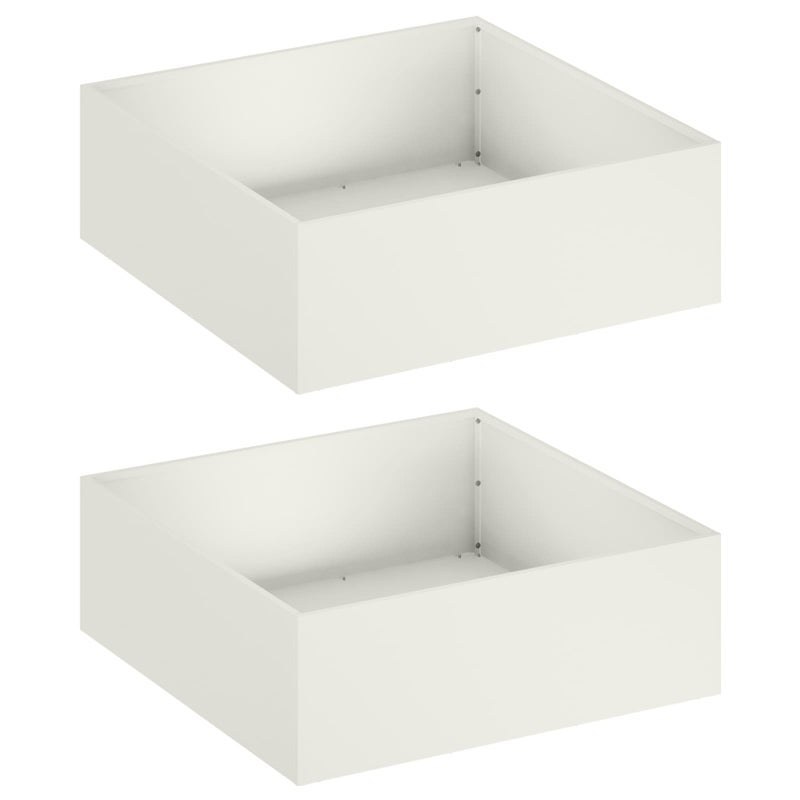 2x Donica Ogrodowa Stalowa 40x40x20 cm Biała na Taras na Balkon na Kwiaty