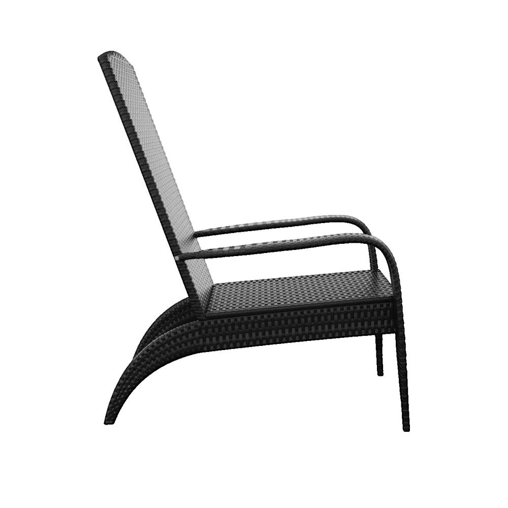 Krzesło ogrodowe vidaxl Adirondack z plecionki czarne wygodne