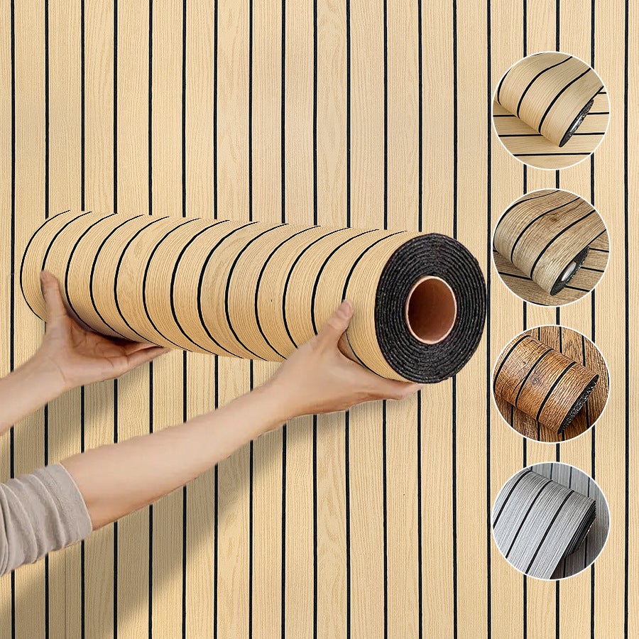 Samoprzylepne panele ścienne (280x40 cm), panele ścienne z kratką fornirowaną drewnianą, panele ścienne 3D pochłaniające dźwięk.