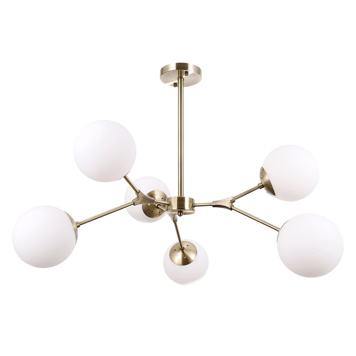 Lampa wisząca Annes brąz antyczny-biała 6xE14x5W szkło wym:63x90x90cm IP20 Italux
