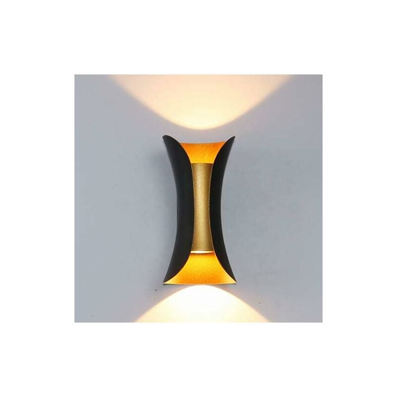 Nowoczesna lampa ścienna do wnętrz i na zewnątrz o mocy 12 W, metalowa lampa ścienna z regulacją góra/dół, 3000 K, ciepła biel, dekoracyjne oświetleni