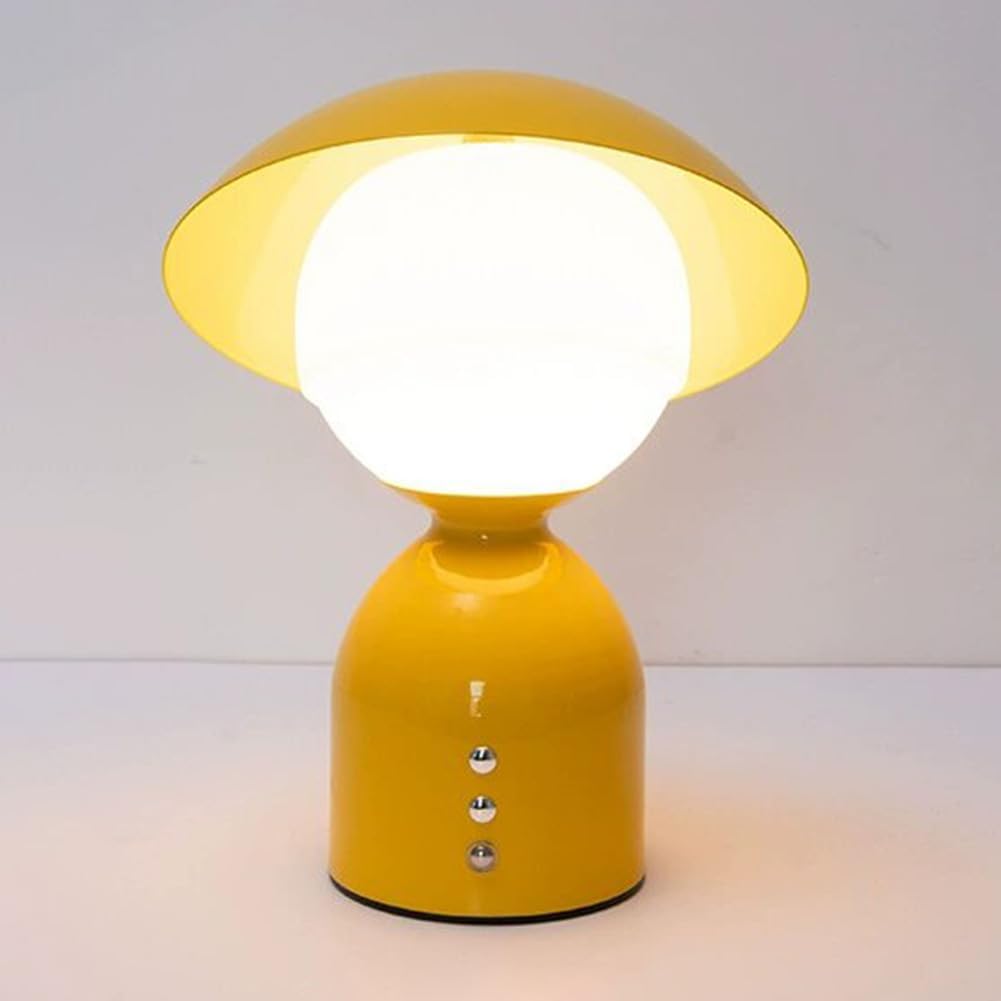 Lampa Mushroom – Lampa stołowa LED z funkcją ładowania i ściemniania, nowoczesna bezprzewodowa lampka nocna, nowoczesna lampka nocna w stylu art déco,