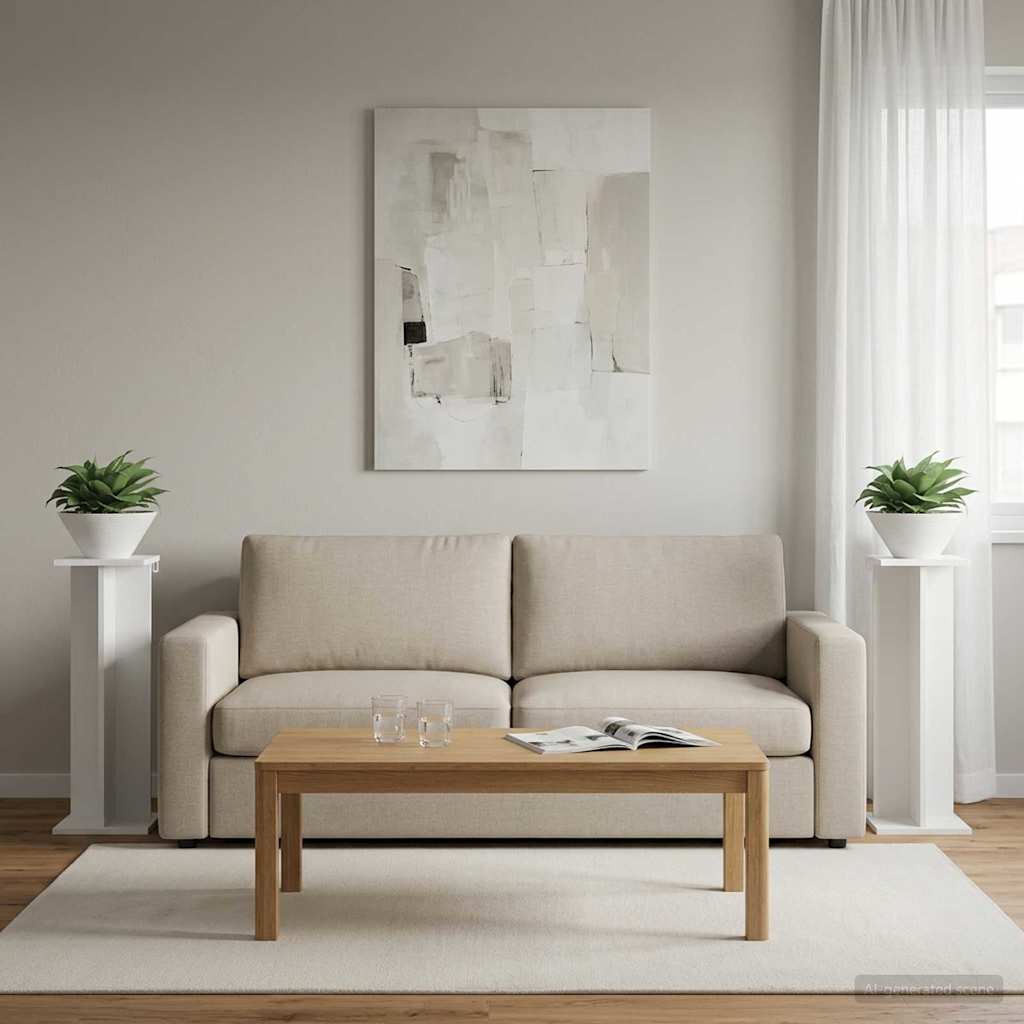 Stojak na rośliny 2 pcs Biały 25 x 25,5 x 80,5 cm vidaXL
