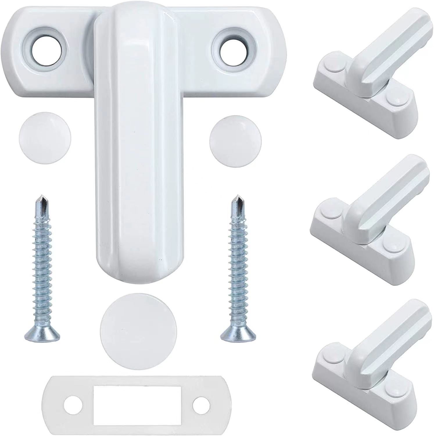 Zamek do okien ze stopu cynku - 1 biały zamek do drzwi - odpowiedni do zabezpieczenia wszystkich typów drzwi i okien w domu - kompatybilny