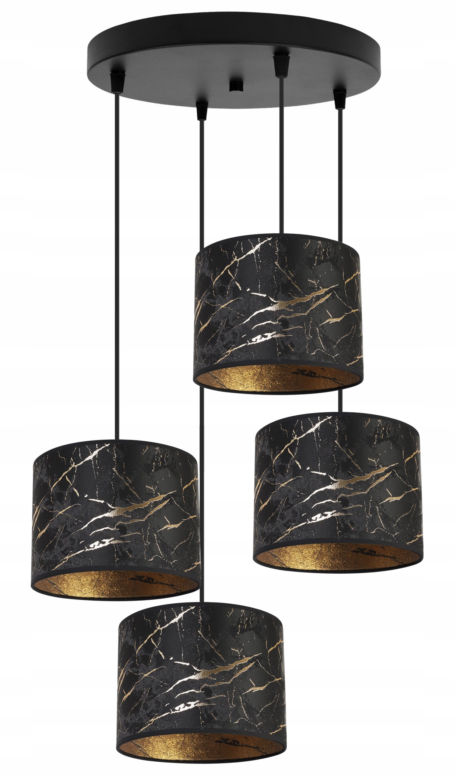 Lampa sufitowa wisząca okrągła Light Home LH Werona 4x E27 60W czarny/złoty