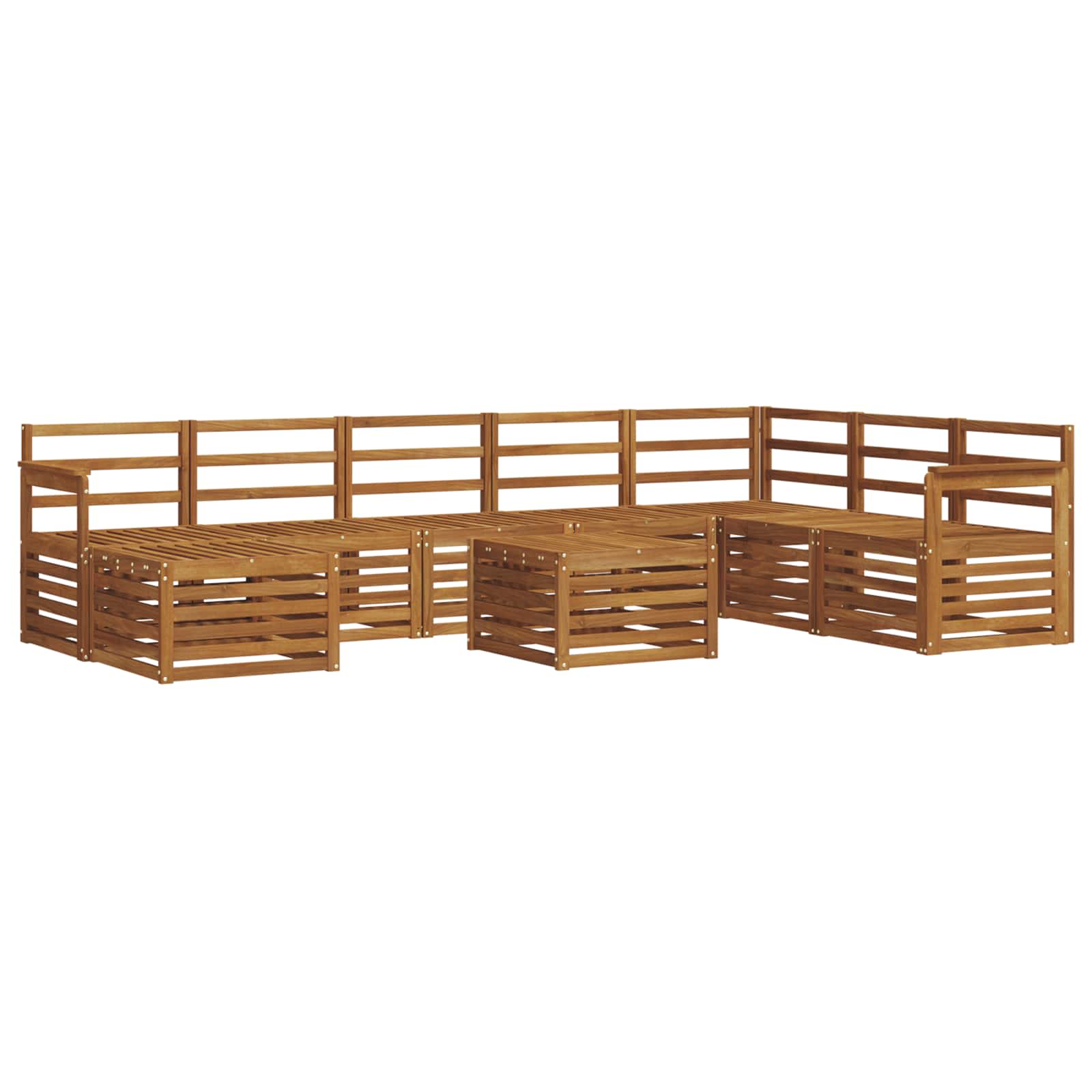 Zestaw sof na zewnątrz 9 pcs Naturalny Lite Drewno Akacji