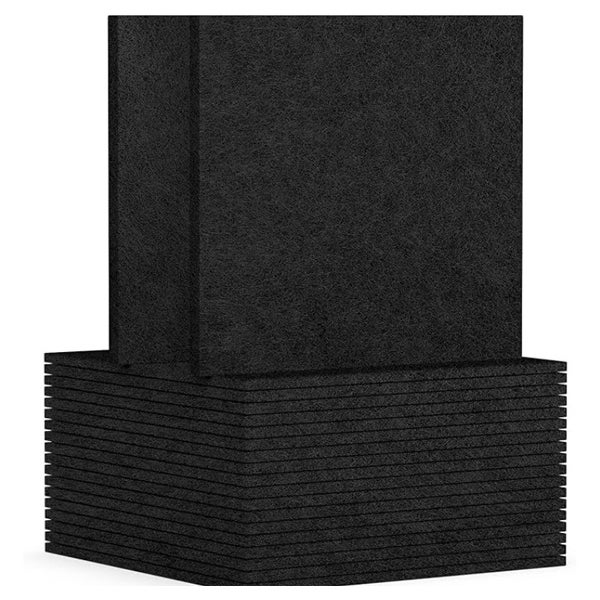 12 Paneli Absorbujących Dźwięk DIY, 30x30cm, Modyfikowalne i Samoprzylepne, Akustyczne Rozwiązanie Przeciw Echo dla Domowego Studio, Biura.