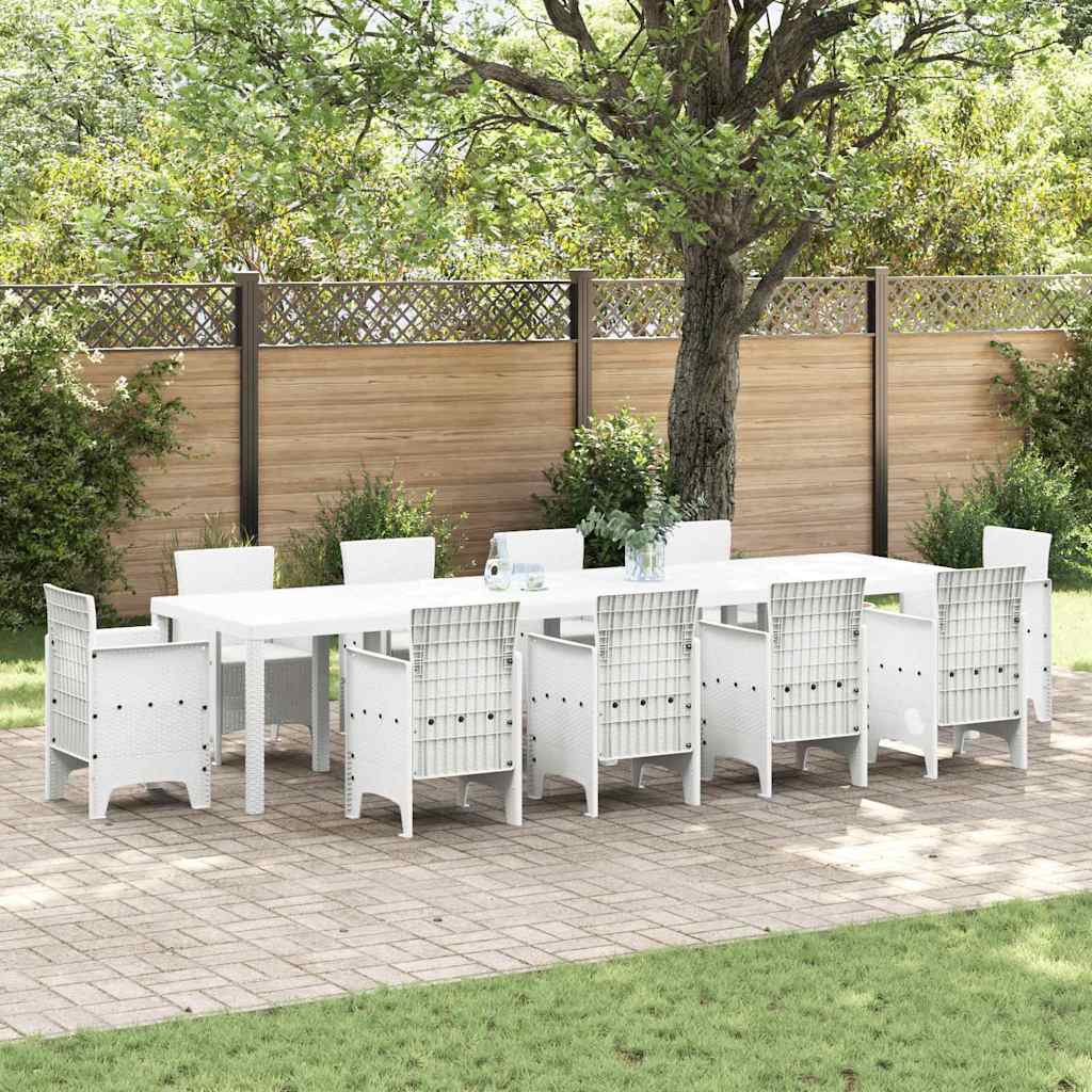 Stół Ogrodowy Biały 350 x 100 x 74 cm polirattan vidaXL