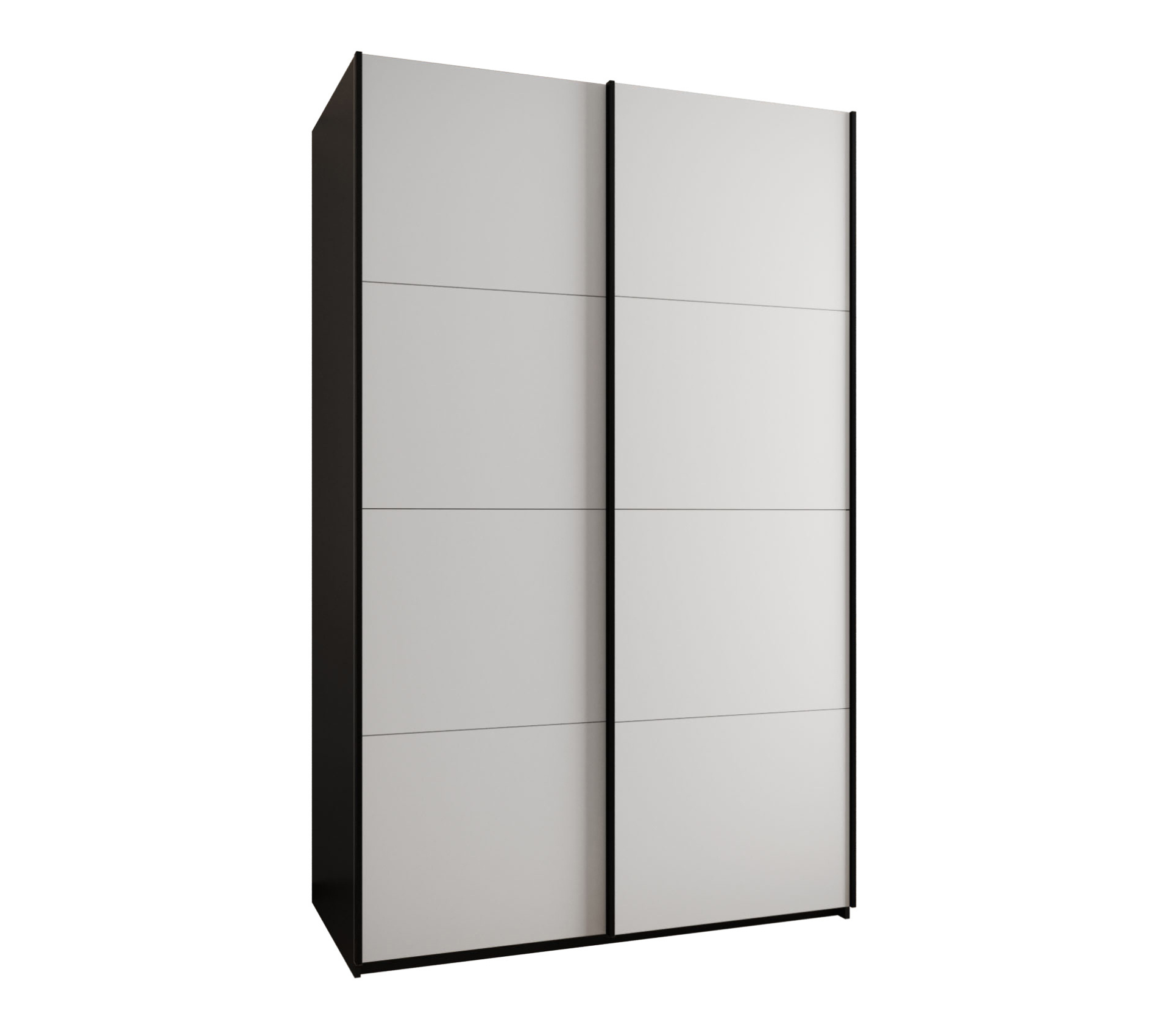 Szafa przesuwna wysoka Lux 1 150 x 64 x 245,5 cm czarny + biały + u. czarny - Abiks Meble