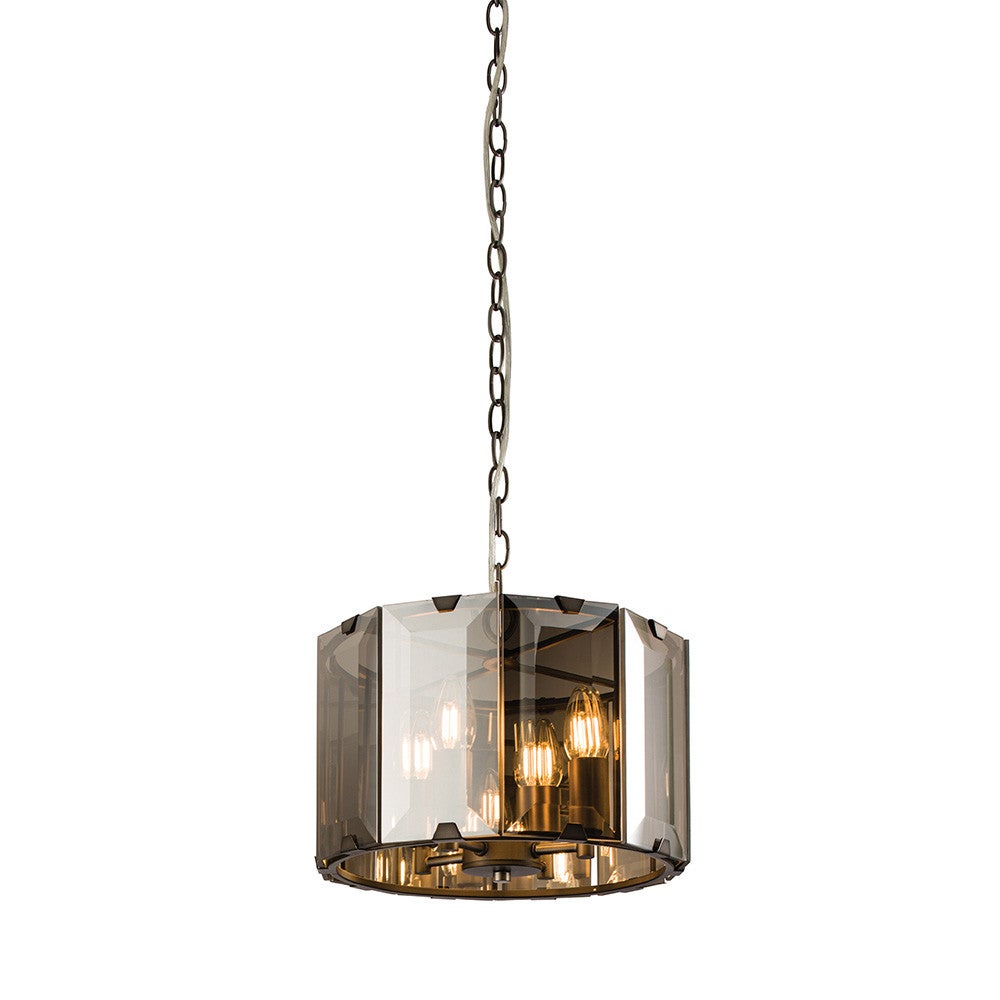 Lampa wisząca szklana dymiona świecznikowa panelowa 4xE14 40W CLOONEY Endon