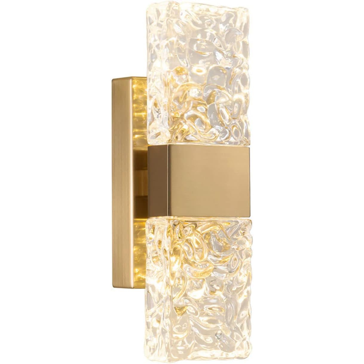 Kinkiet ścienny Nordic Crystal – nowoczesna złota lampa ścienna LED, do salonu, sypialni, kuchni, przedpokoju, oświetlenia wnętrz (światło 3-kolorowe)