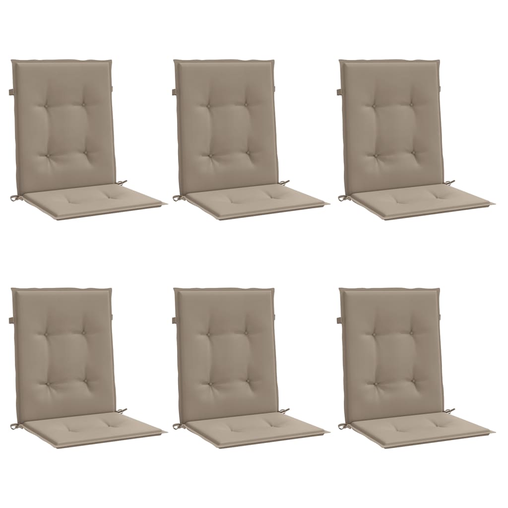 Poduszki na krzesła ogrodowe, 6 szt., taupe, 100x50x3 cm