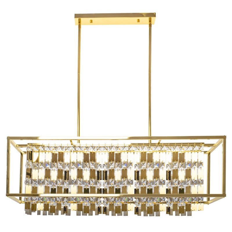 Lampa Sufitowa Wisząca Kryształowa Toolight App1113-4Cp Złoty