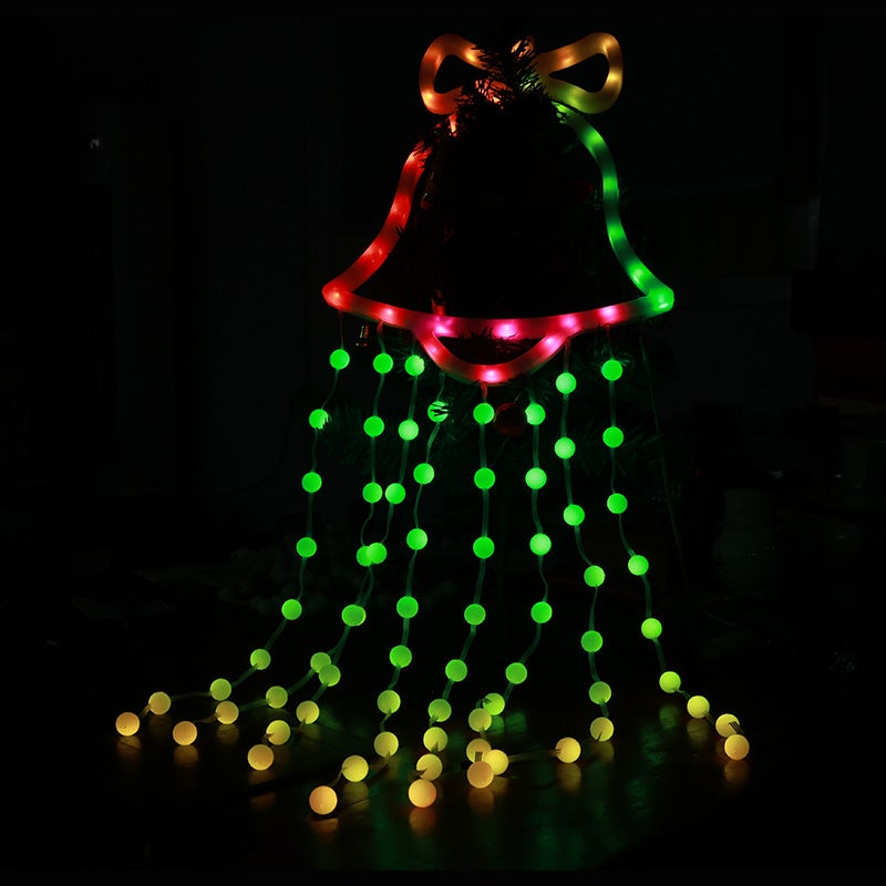 83CM Christmas Window Light Jingle Bell, LED USB Jingle Bell Fireplace Lights Świąteczne dekoracje okienne Nowy Rok