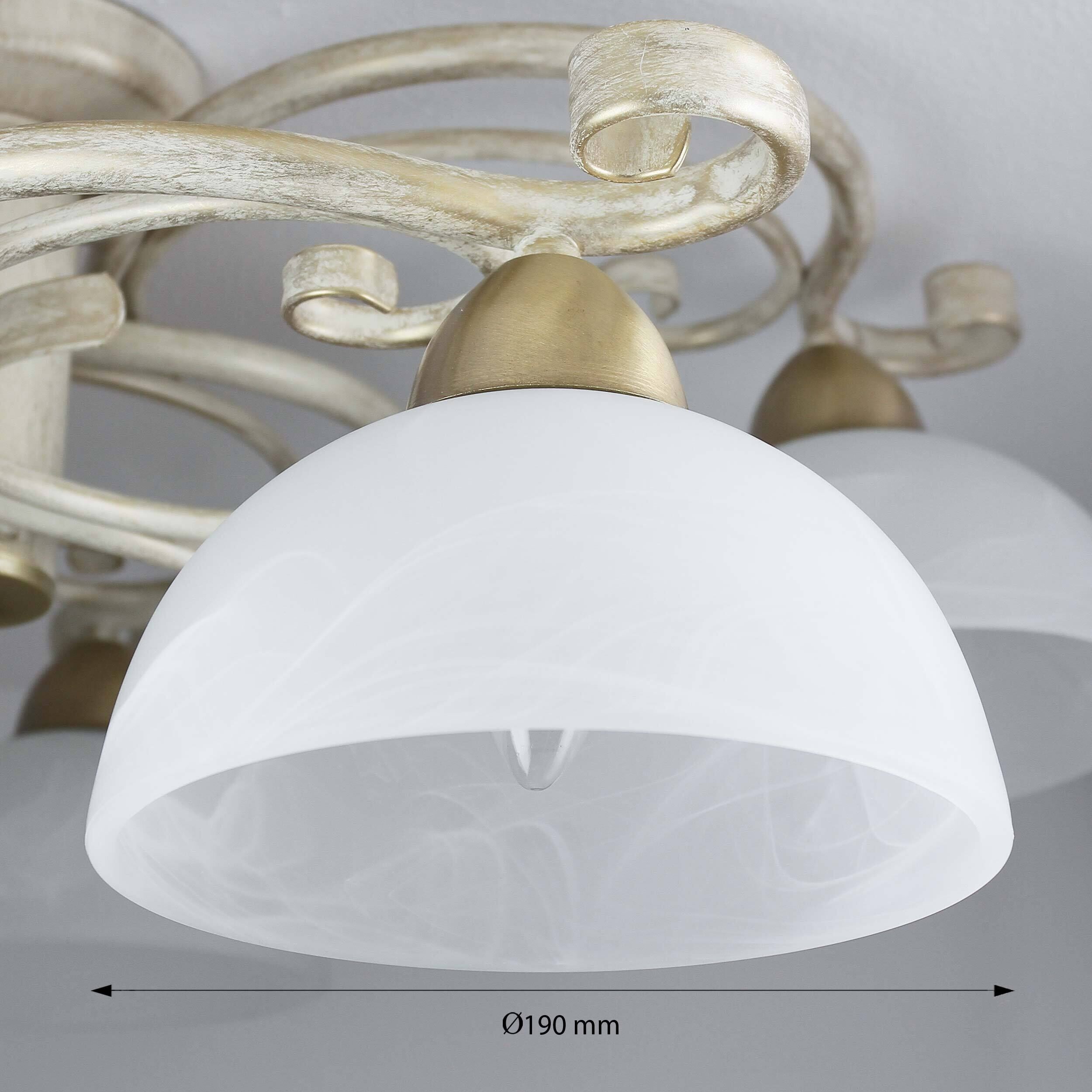 Lampa sufitowa Aurora kremowy mat-złota patyna-biała 5 x E27 x 15W wym:34x78x78cm Luminex