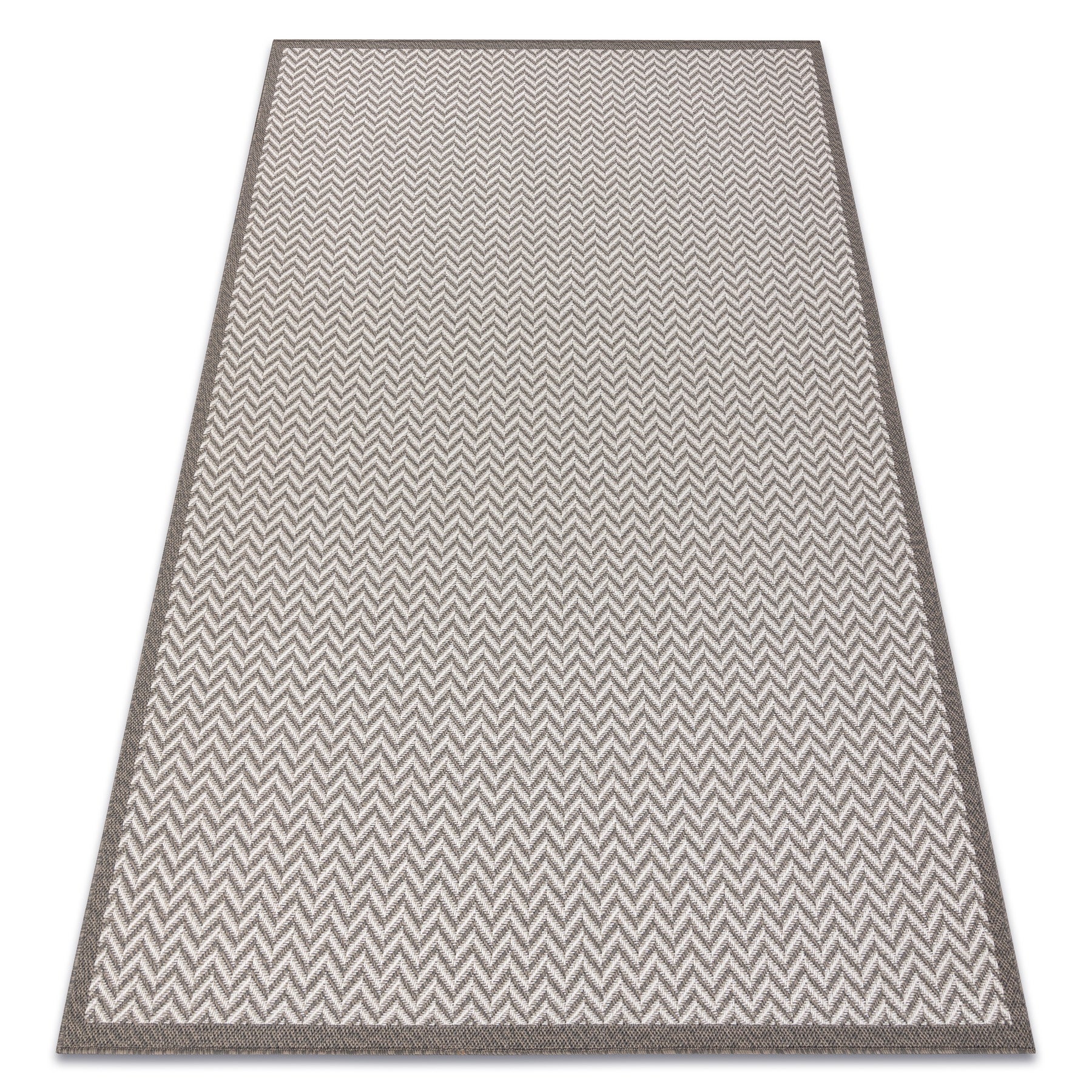 Dywan SZNURKOWY SIZAL BORDERO 2901 płaskie tkanie krem / taupe 80x150 cm