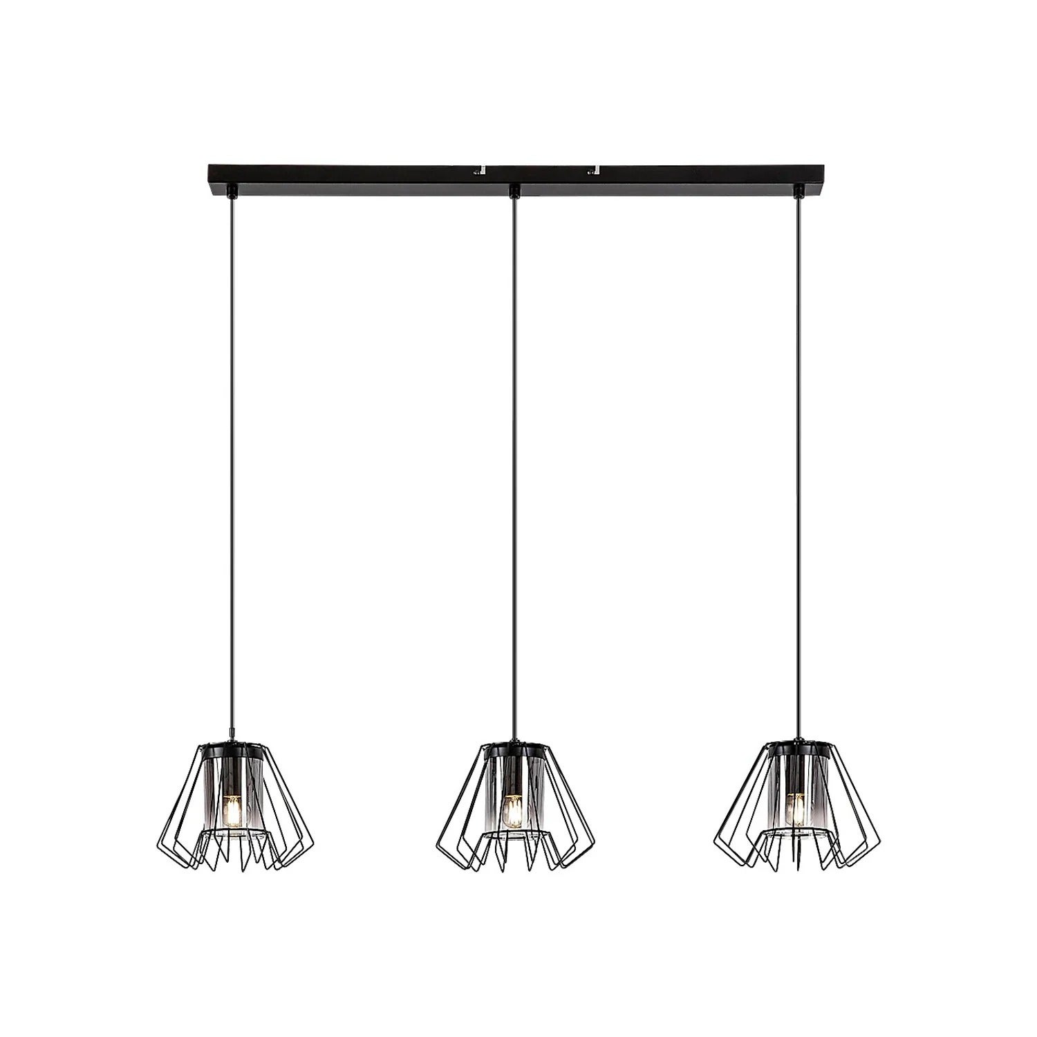 Lampa wisząca Emerencia czarna-dymiona 3xE27x40W industrialna wym: 120 x 95 x 22 cm metal Rabalux