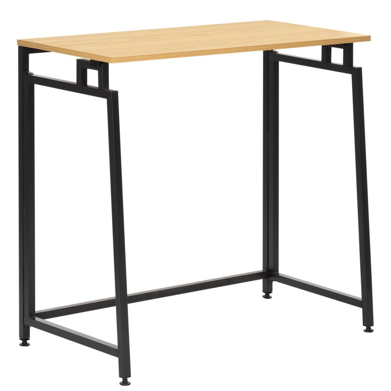 Biurko gabinetowe, stolik do nauki składany, komputerowy 80 cm drewniane, jasno brązowy