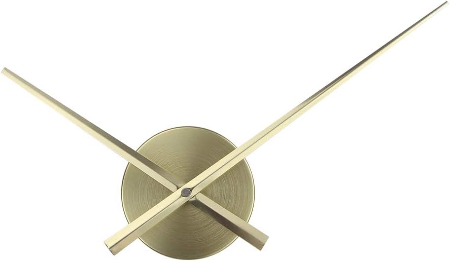 Duży zegar ścienny ze wskazówkami, 31,5 cm, proste złoto, bez cyfr, mechanizm zegara bezramkowego DIY z długimi wskazówkami