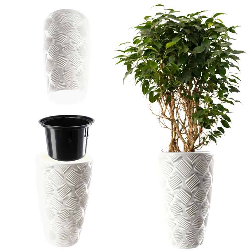 DONICZKA DONICA NA KWIATY Z WKŁADEM 58cm OSŁONKA KWIETNIK PLASTIKOWA WYSOKA