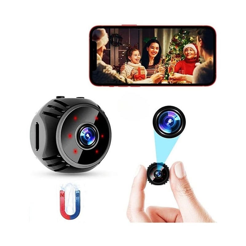 Miniaturowa kamera szpiegowska, bezprzewodowa kamera monitorująca HD 1080P WiFi z funkcją widzenia w nocy i detekcją ruchu, ukryte wideo do monitorow