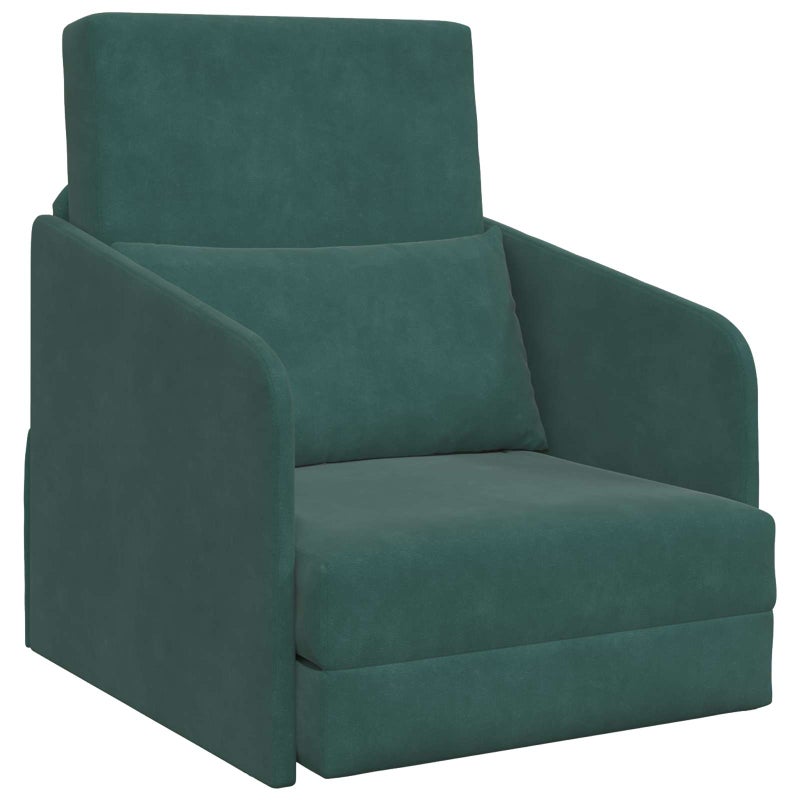 Sofa Bed Ciemna zieleń 65 x 80 x 83 cm Aksamit