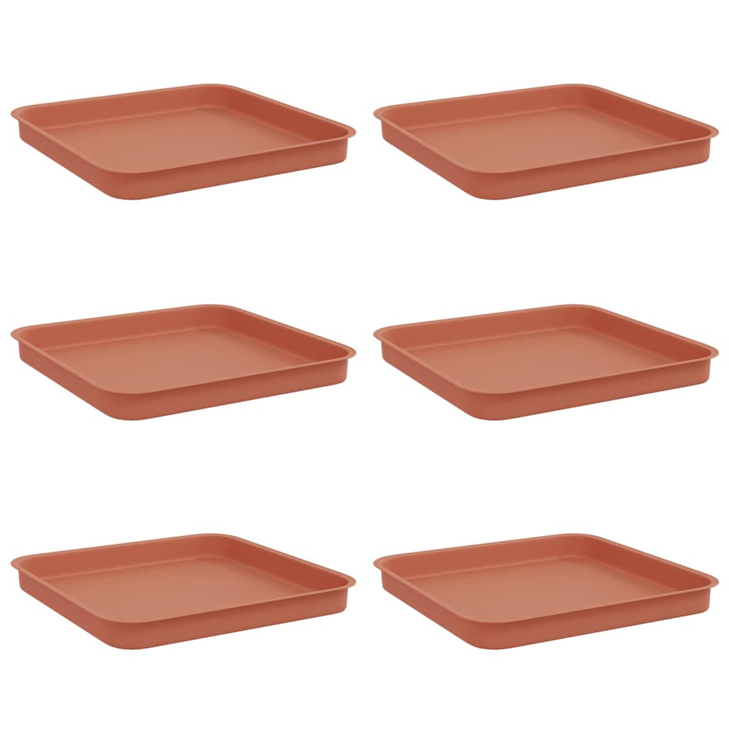 Kwadratowa Taca na Kwiaty 6 pcs Czerwony ceglasty