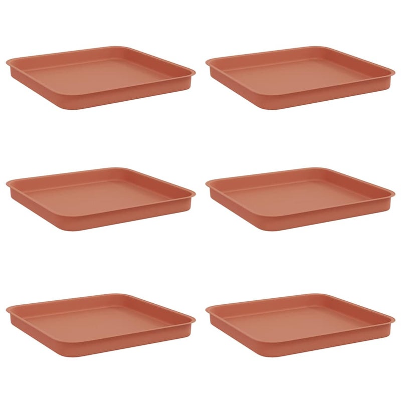 Kwadratowa Taca na Kwiaty 6 pcs Czerwony ceglasty