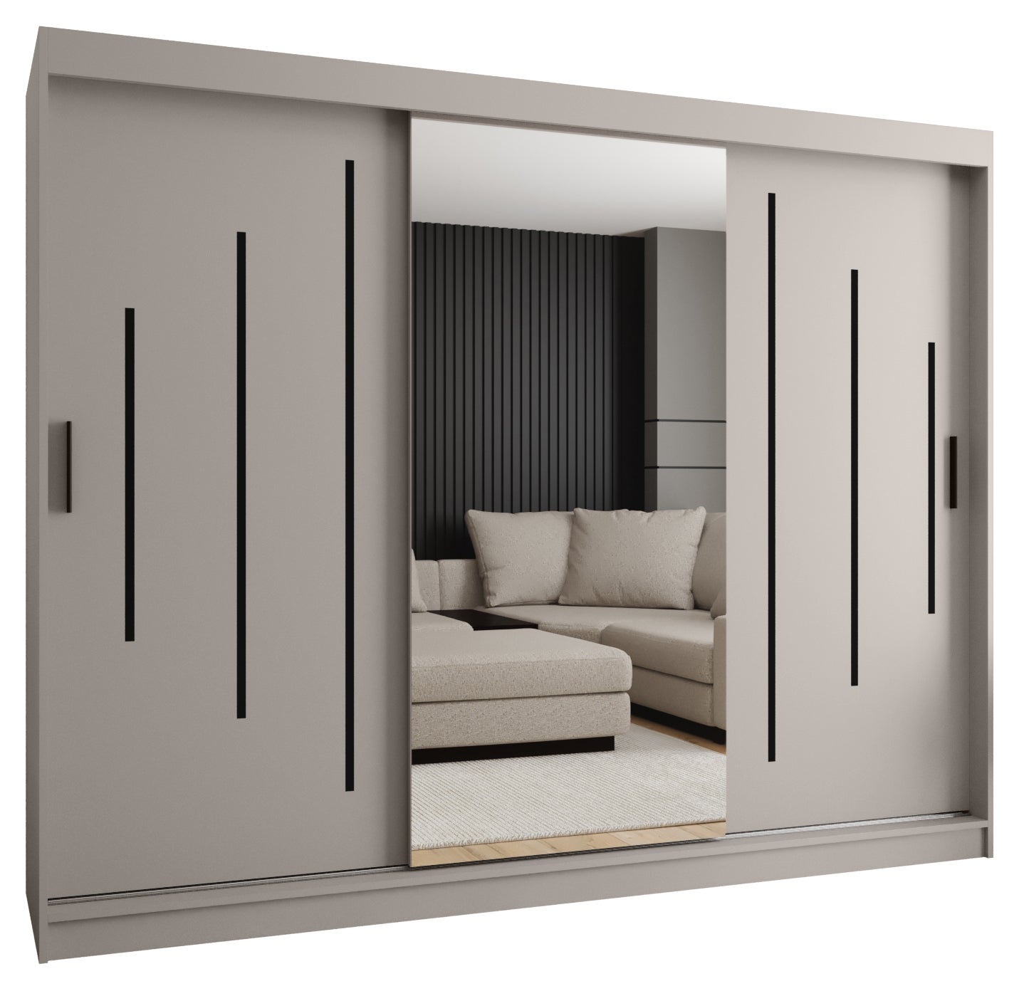 Szafa przesuwna garderoba RUBINO Y1 250 x 62 x 200 cm Kaszmir