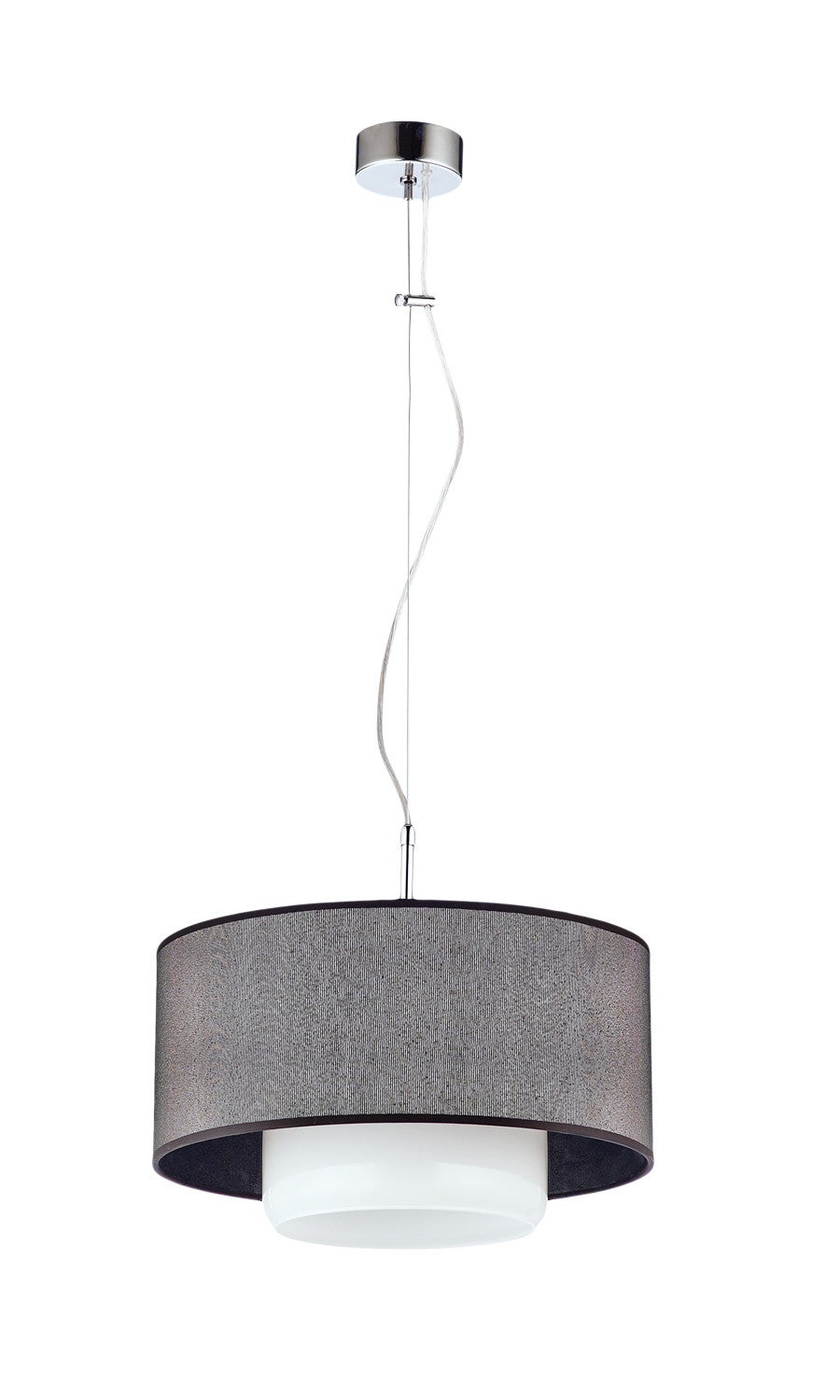 Lampa wisząca AVEO Jupiter z abażurem tkaninowym czarno-biała E27 80 cm 1 szt.