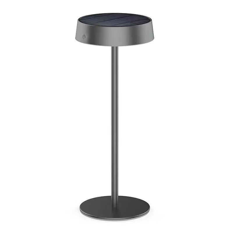 Zewnętrzna lampa stołowa solarna, 3 tryby oświetlenia, dotykowa, wodoodporna, idealna do jadalni i na camping, czarna