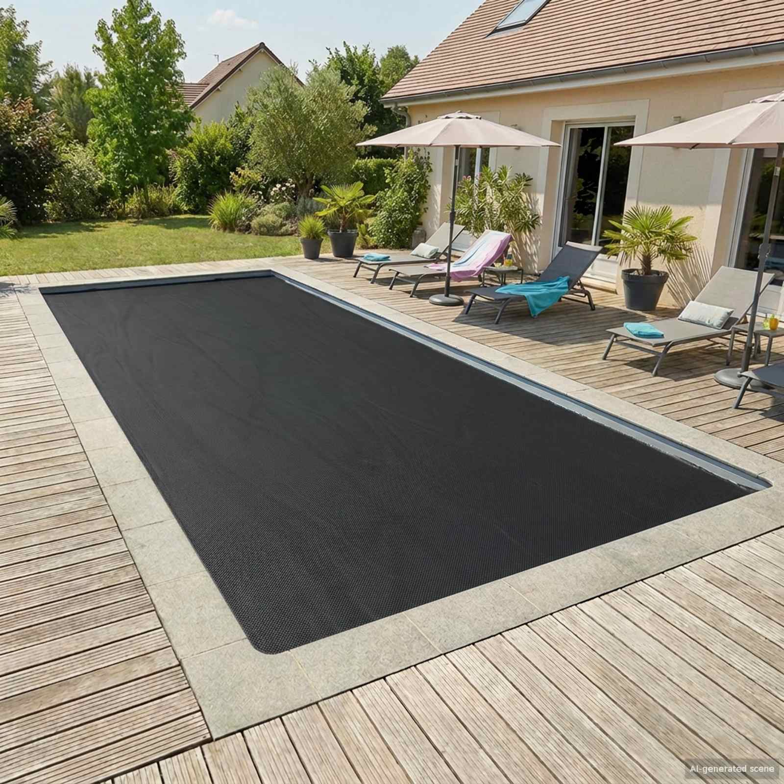 Pokrycie Basenu Solarne 800 x 400 cm 110 μm Kwadrat PE Czarny vidaXL