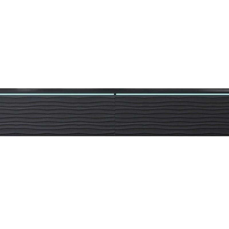 MIRJAN24 Szafka RTV D180 MDF z oświetleniem LED czarny/czarna fala