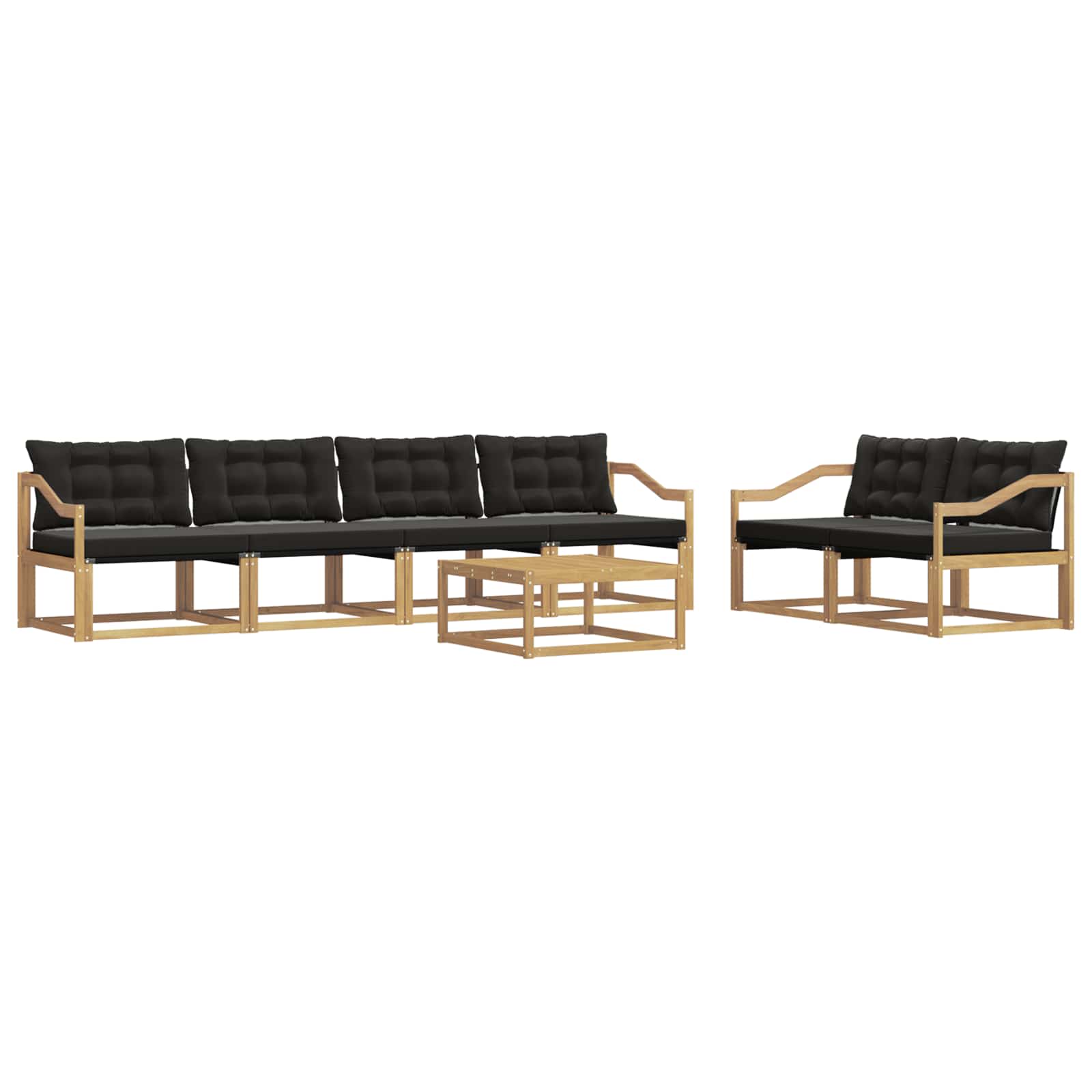 Zestaw sof na zewnątrz 7 pcs biały i czarny 79 x 79 x 37 cm