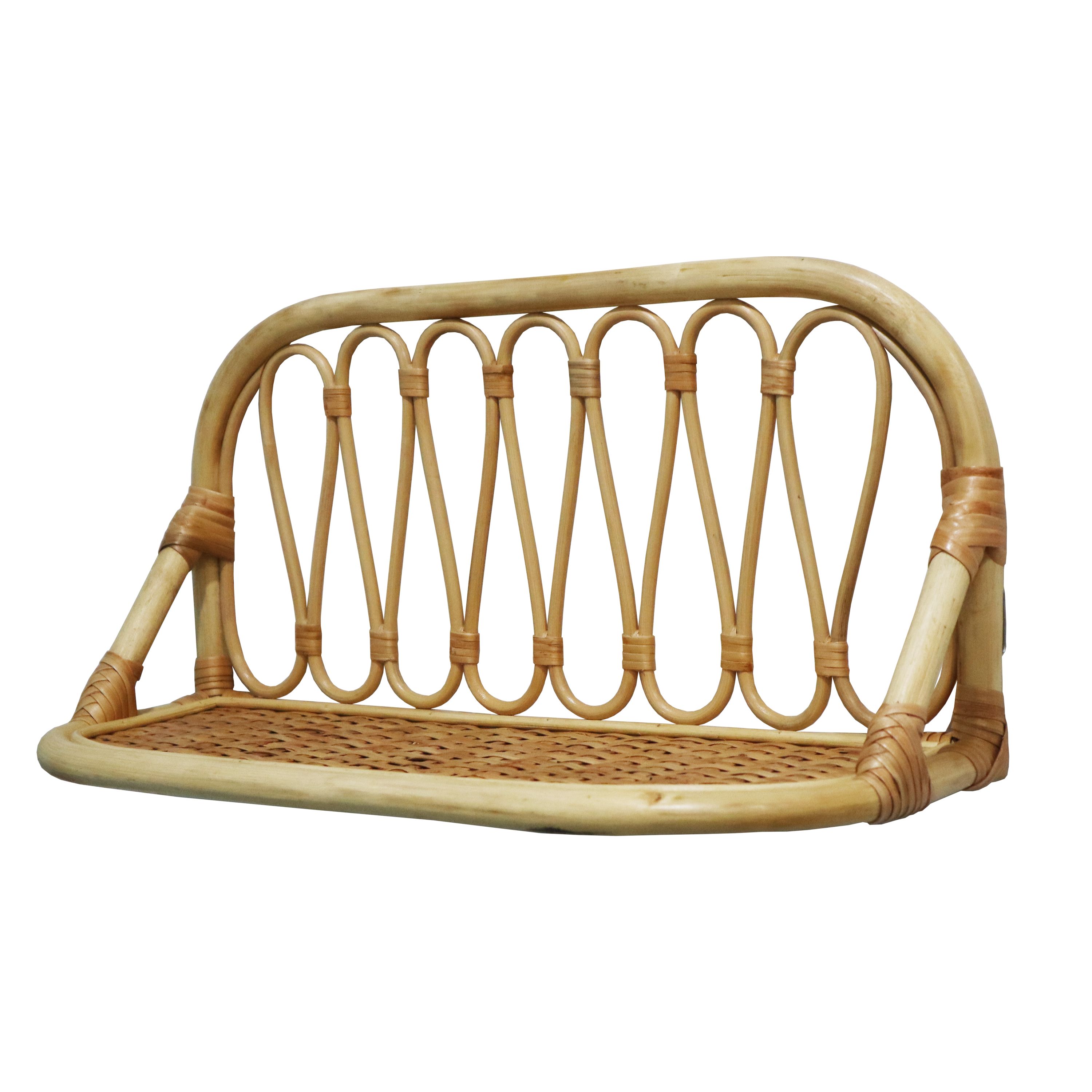 Półka ścienna rattanowa SPACEO, wys. 25 cm x szer. 50 cm x gł. 20 cm, gr. 2 cm
