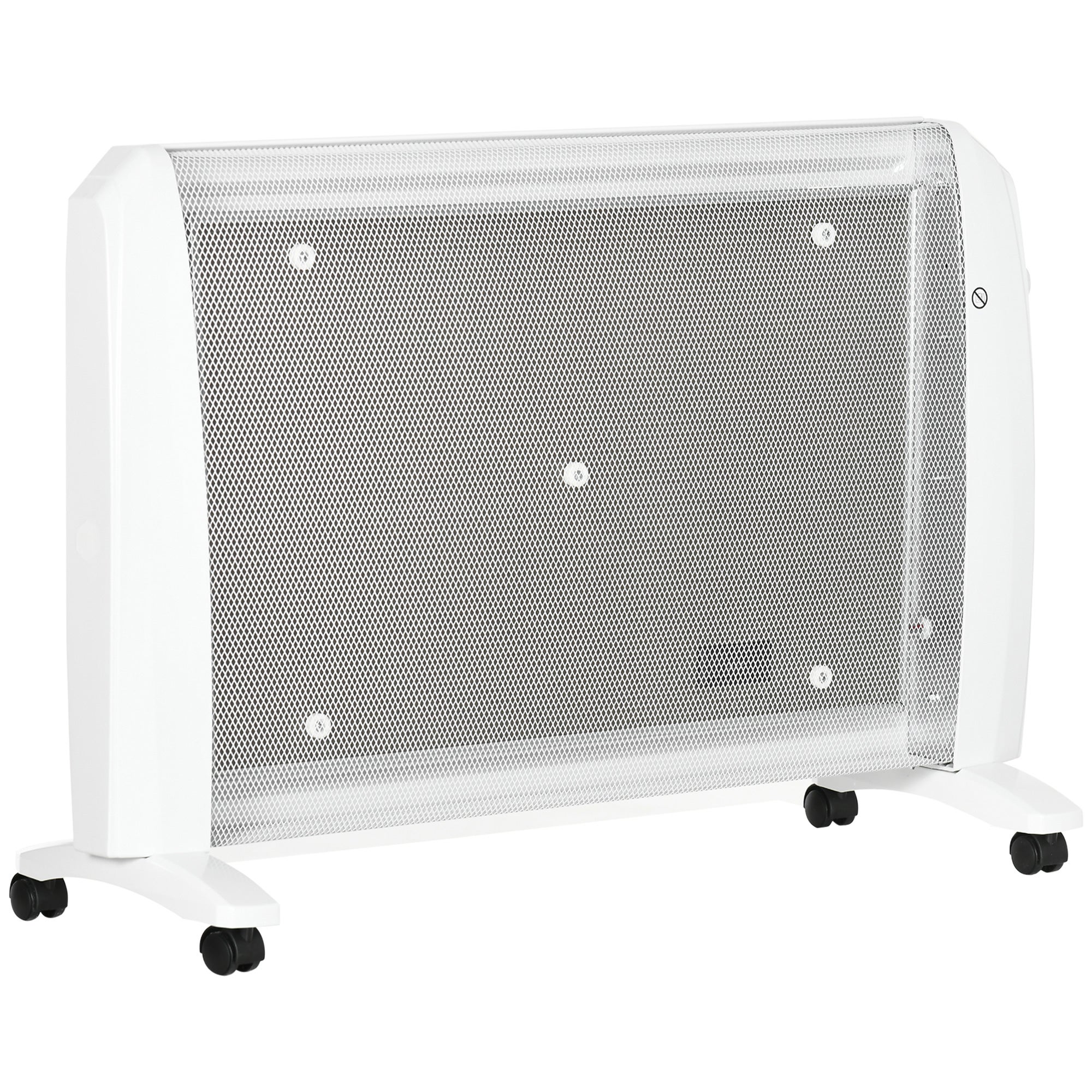 Grzejnik elektryczny mikowy 1000W/2000W, 2 poziomy mocy, do powierzchni 15-20 m², 79 x 27 x 54 cm, biały